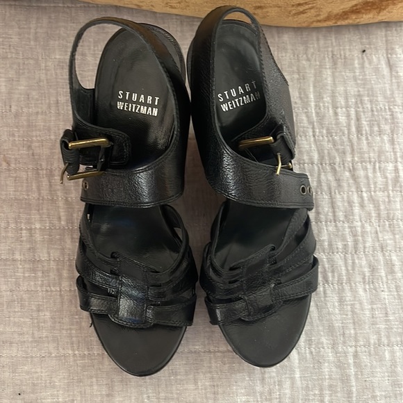 STUART WEITZMAN WEDGE SANDALS 7.5 - Picture 2 of 4